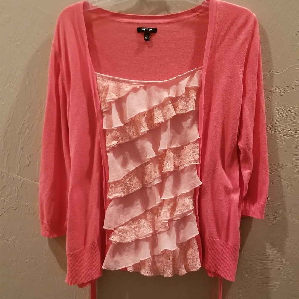 Pink Ruffle Shirt/Sweater
